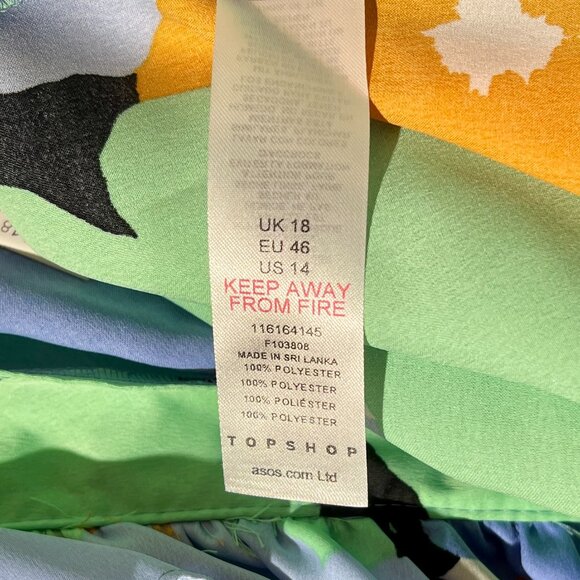 NWT TOPSHOP ASOS Retro Floral Wrap Dress Sz 14 - Picture 5 of 6